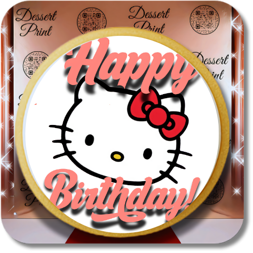 Personalized dessert gifts featuring a festive Hello Kitty design for birthday celebrations